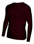 Burgundy Long Sleeve Crew Neck Shirt