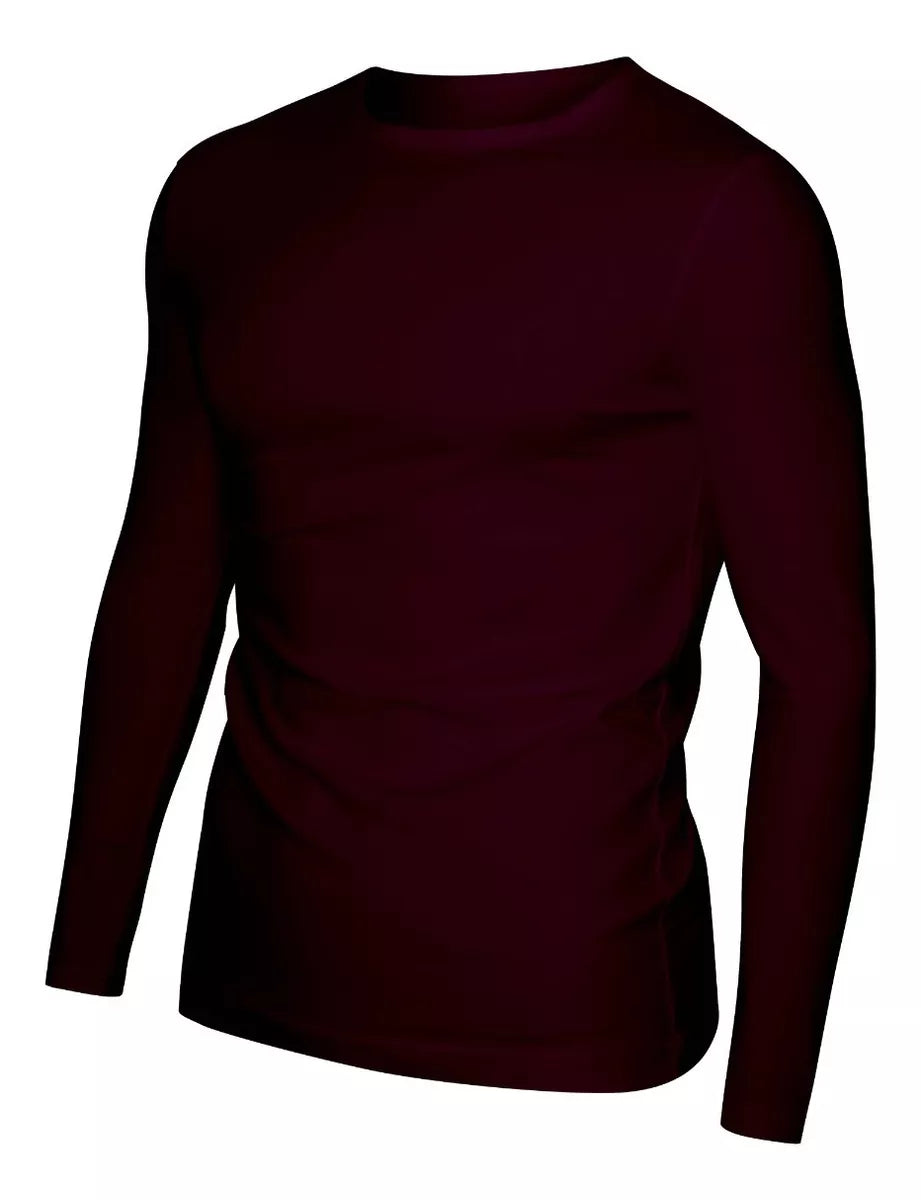 Burgundy Long Sleeve Crew Neck Shirt